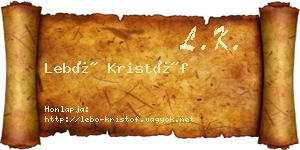 Lebó Kristóf névjegykártya