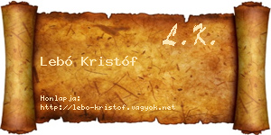 Lebó Kristóf névjegykártya
