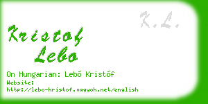 kristof lebo business card