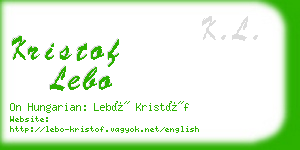 kristof lebo business card